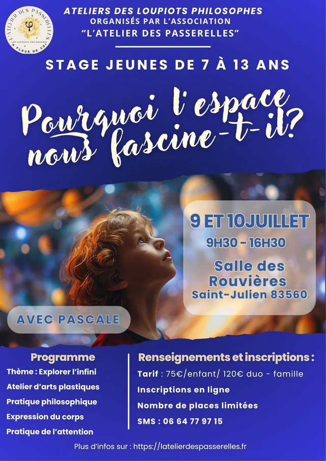 Affiche du stage « Pourquoi l’espace nous fascine-t-il ? », juillet 2026
